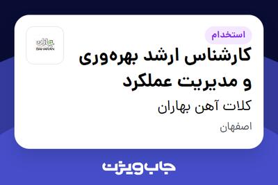  استخدام کارشناس ارشد بهره‌وری و مدیریت عملکرد در کلات آهن بهاران