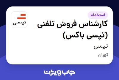  استخدام کارشناس فروش تلفنی (تپسی باکس) در تپسی