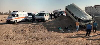 سقوط مینی بوس دانش آموزان به پل در ایوانکی