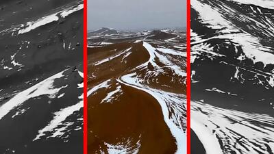  فیلم مناظر رویایی کویر برفی ورزنه