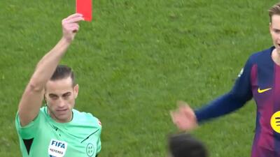 کارت قرمز و اخراج ویگا مقابل بارسلونا