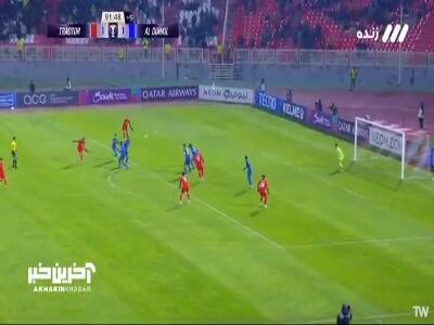 گل دوم تراکتور به الدحیل توسط حسین‌زاده