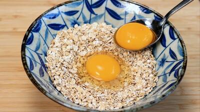  دستور یک صبحانه ۵ دقیقه ای / با ۱ پیمانه جو دوسر و ۲ تا تخم مرغ