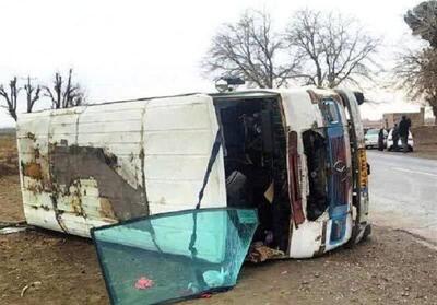  اعلام علت واژگونی مینی‌بوس دانش آموزان در ایوانکی