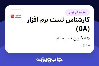  استخدام کارشناس تست نرم افزار (QA) در همکاران سیستم