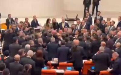  فیلم/ زد و خورد در مجلس ترکیه