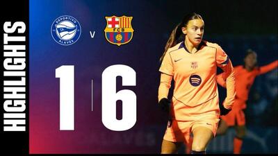 ویدیو| زنان بارسلونا رقیب را ۶ تایی کردند/ خلاصه بازی زنان دیپورتیو آلاوز - بارسلونا - پارس فوتبال