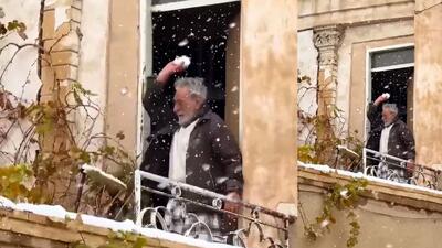 برف بازی بامزه پیرمرد اصفهانی سوژه شد