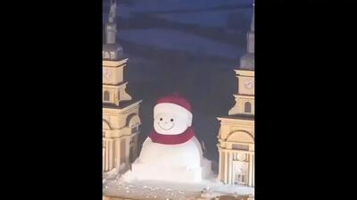 ساخت آدم‌برفی ۱۹ متری در هاربین چین