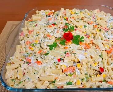  طرز تهیه سالاد ماکارونی خوشمزه / سالاد ماکارانی مجلسی با مرغ و تمام نکات !