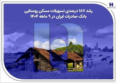 ​رشد ۱۸۷ درصدی تسهیلات مسکن روستایی بانک صادرات ایران در ۹ ماهه ۱۴۰۴