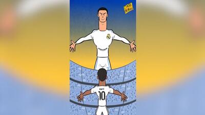 برابری کیلیان امباپه با رکورد کریستیانو رونالدو در رئال مادرید؛ به روایت انیمیشن عمر مومنی انیماتور اردنی