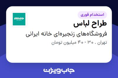  استخدام طراح لباس در فروشگاه‌های زنجیره‌ای خانه ایرانی