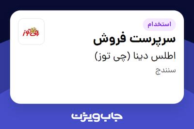  استخدام سرپرست فروش - آقا در اطلس دینا (چی توز)