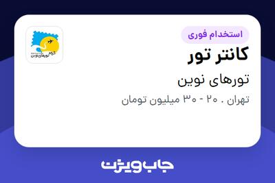  استخدام کانتر تور - خانم در تورهای نوین