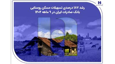 ​رشد ۱۸۷ درصدی تسهیلات مسکن روستایی بانک صادرات ایران در ۹ ماهه ۱۴۰۴