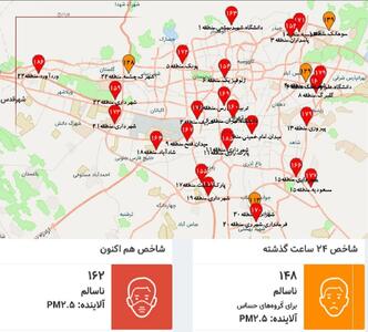 هوای تهران قرمز شد + عکس