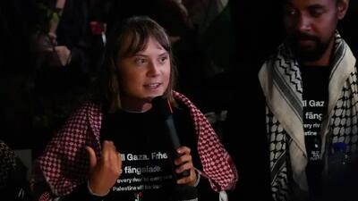  گرتا تونبرگ در تظاهرات حامیان فلسطین در لندن دستگیر شد