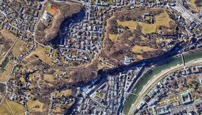  زالسبورگ؛ معماری در آغوش آلپ/ عکس هوایی از ساختار شهری