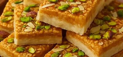  سوهان ارده ای، شیرینی خانگی مقوی فقط با ۲ قلم مواد ساده !