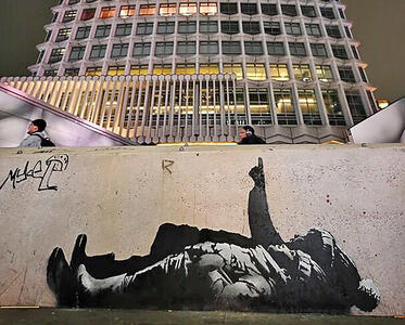 نقاشی دیواری بنکسی برای کریسمس