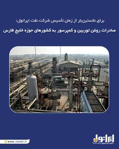  برای نخستین‌بار از زمان تأسیس شرکت نفت ایرانول: صادرات روغن توربین و کمپرسور به کشورهای حوزه خلیج فارس