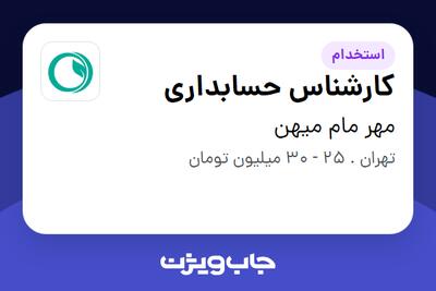  استخدام کارشناس حسابداری در مهر مام میهن