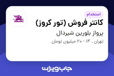  استخدام کانتر فروش (تور کروز) در پرواز بلورین شیردال