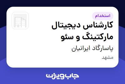  استخدام کارشناس دیجیتال مارکتینگ و سئو در پاسارگاد ایرانیان