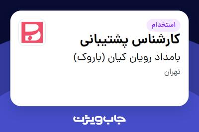  استخدام کارشناس پشتیبانی در بامداد رویان کیان (باروک)
