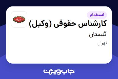  استخدام کارشناس حقوقی (وکیل) در گلستان
