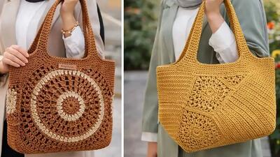 جدیدترین مدل‌ های کیف بافتنی نسکافه‌ ای برای پاییز و زمستان