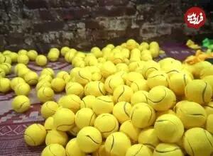 فرآیند دیدنی تولید انبوه توپ تنیس در کارگاهی در پاکستان