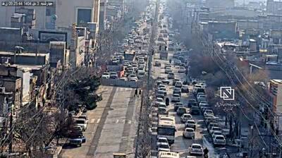  نشست سطحی در بلوار حر مشهد به علت بارندگی؛ معبر امروز بازگشایی می‌شود