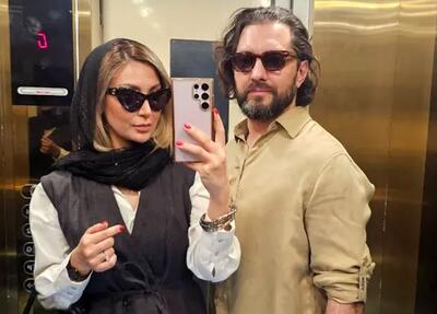  قاب عاشقانه بهرام رادان و همسرش در سفر به قشم