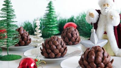  طرز تهیه دسر مخروطی کاج / شیرینی کریسمسی (با بیسکویت) !!