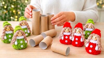 ساخت عروسک بامزه با رول دستمال توالت