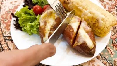 شام سبک و رژیمی با سیب زمینی شیرین : تجربه یک طعم جدید !