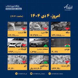 اینفوگرافیک / امروز ۴ دی قیمت ها چقدر است؟