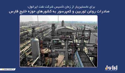 شرکت نفت ایرانول: صادرات روغن توربین و کمپرسور به کشورهای حوزه خلیج فارس
