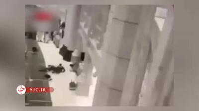 فیلم  پریدن فردی از طبقه بالای مسجدالحرام