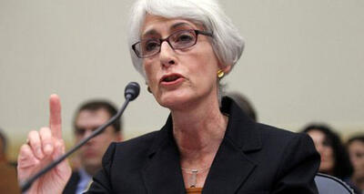 شرمن: من به تنهایی با ظریف دیدار کردم