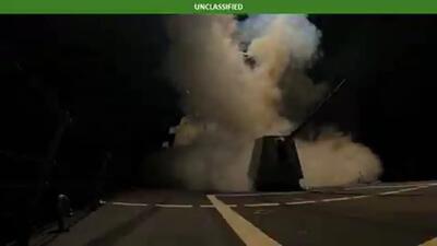 ببینید/ حمله مرگبار آمریکا به داعش با موشک‌های تاماهاک