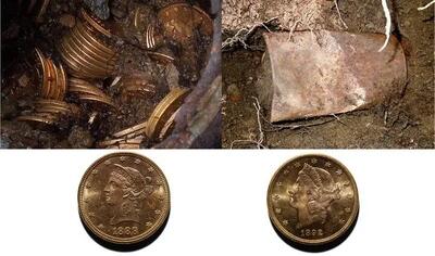 زوج خوش‌شانس اتفاقی ۱۴۰۰ سکه طلا پیدا کردند