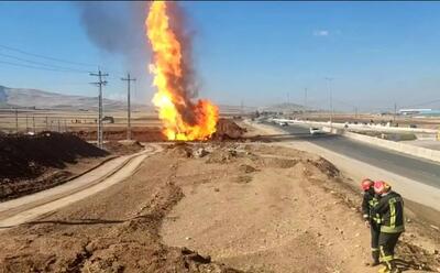 برخورد بولدوزر با لوله اصلی گاز در مسیر کرمانشاه–سراب نیلوفر/ حادثه تلفات جانی نداشت