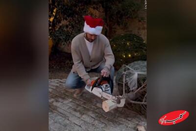 ببینید | دیوید بکام برای کریسمس اره برقی دست گرفت - کلبه سرگرمی