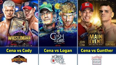 تمام رقبای جان سینا در تور خداحافظی از WWE؛ از کودی رودز و رندی اورتون تا براک لزنر و گونتر - پارس فوتبال