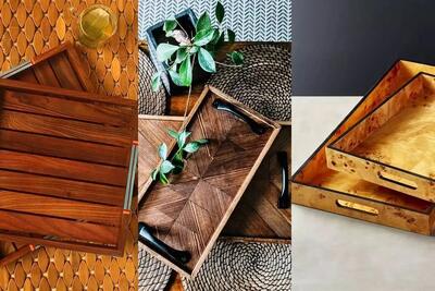  سینی های چوبی مد؛ مدل های فاخر و جذاب که میتونید باهاشون خیلی شیک پذیرایی کنید