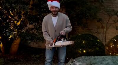 دیوید بکام برای کریسمس اره برقی دست گرفت