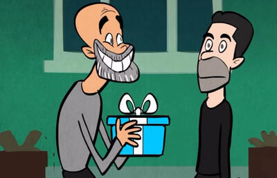 وقتی مسی، رونالدو، هالند و امباپه هدایای خود را از بابانوئل دریافت می‌کنند / انیمیشن